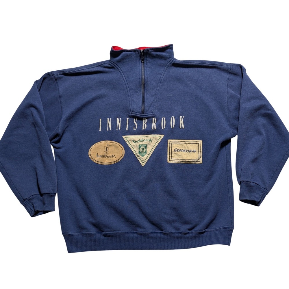 VTG Innisbrook Copperhead Golf SDI Retro Boxy Fit 1/4 Zip Sweatshirt Blue Medium